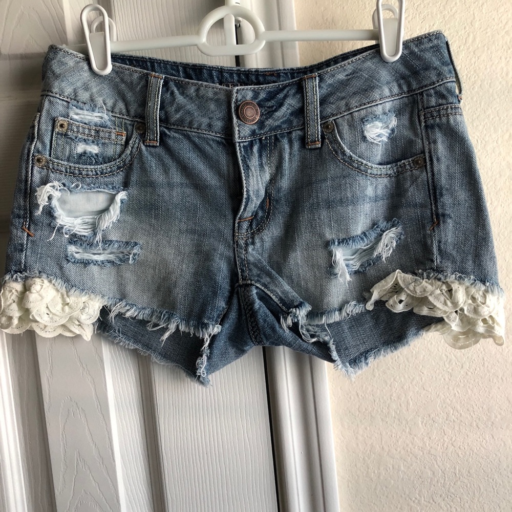 American Eagle Lace Jean Shorts